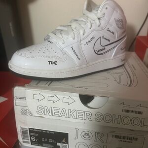 White Air Jordan Mid Sneakers Exclusive Edition